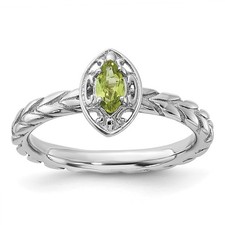 Sterling Silver Stackable Expressions Peridot Ring Size 7