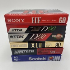 Lot of 6 TDK D90, Sony HF60, Scotch BX90, Digitech, Maxell, Audio Cassette Tapes