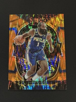 2022-23 Panini Select James Harden Orange Flash Prizm #25 Philadelphia 76ers (E)