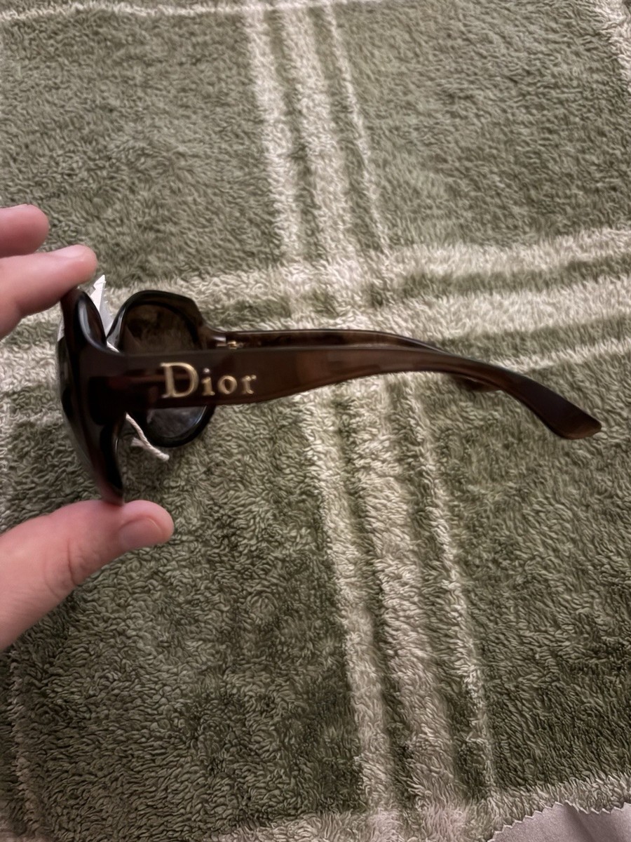 Dior Vintage Women's Oversized Sunglasses Brown Frame Gradient