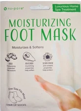 Nu-Pore Moisturizing Foot Mask Shea Avocado Sunflower Moisturizes Softens Socks