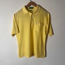 Vintage 70s Munsingwear Polo Shirt Yellow Mesh Penguin Grand Slam Short Sleeve L