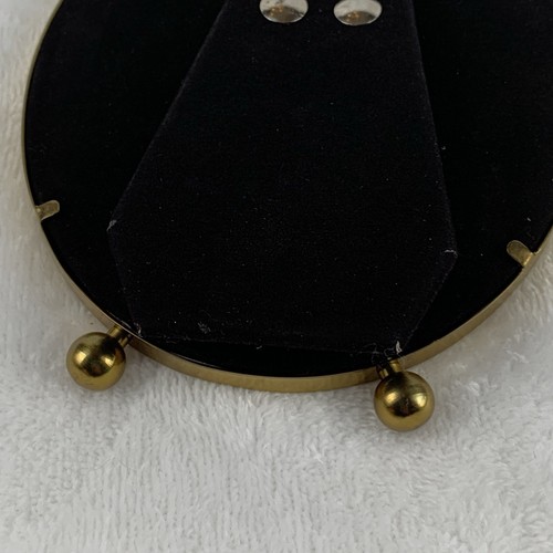VTG Solid Brass Oval Picture Frame Polished Footed Photo Frame 4" X 5" Standing - Picture 8 of 10