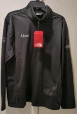 The North Face Tech 1/4 Zip Fleece Mens Large Black TNF Men's L w Uber Logo NWT