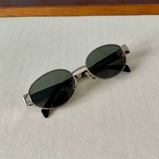 CELINE CL40235U 16A Women Silver/Grey Triomphe Oval Sunglasses In Metal