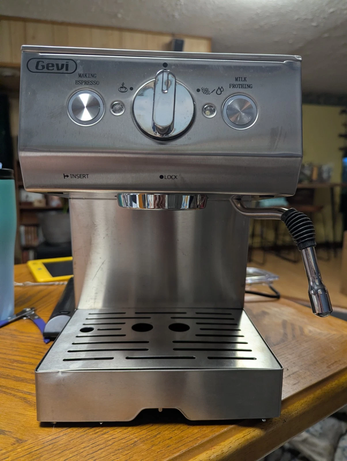Gevi Espresso Machine 1050W Silver Coffee Maker GECME003D-U