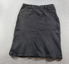 Lauren Ralph Lauren Women's Pencil Skirt Black Size 10 Stretch Zip Pockets