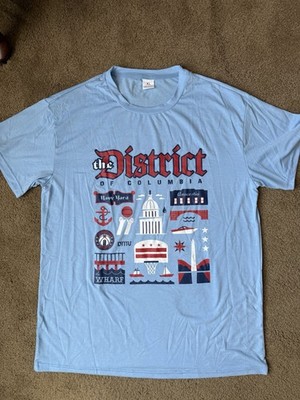 Washington Wizards  The District of Columbia  Game Promo Shirt Light Blue XL NBA