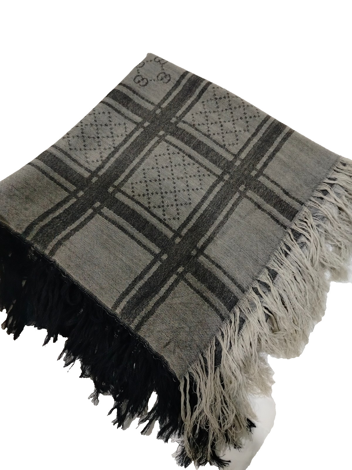 Gucci Women Shawl Scarf 100% wool made in italy large square scarf in Gray Color