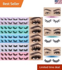 50 Pairs Fluffy Faux Mink Lashes - Wholesale Pack with 5 Versatile Styles