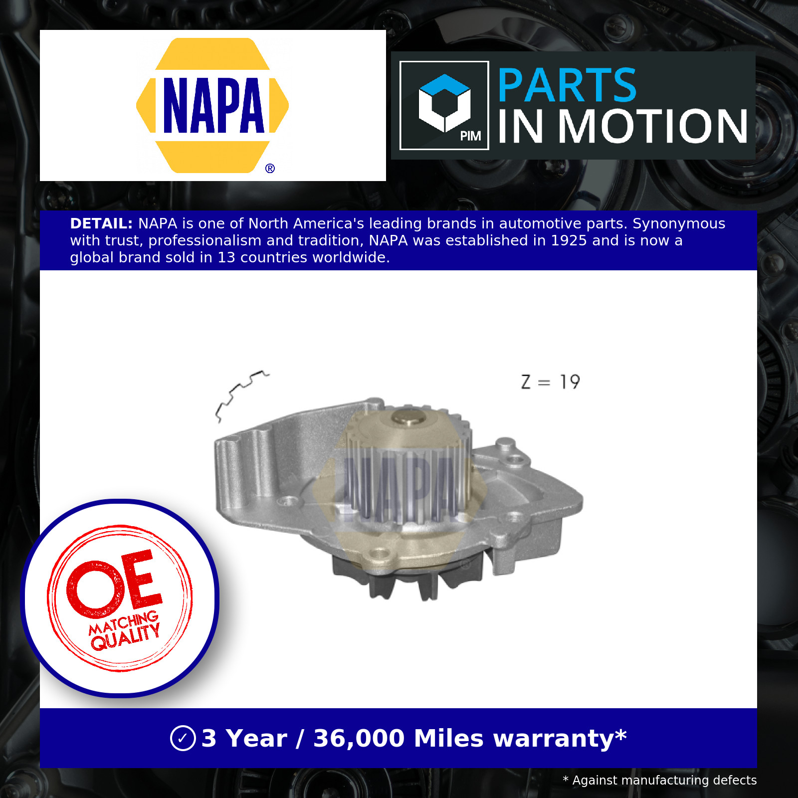 Water Pump fits FORD S-MAX TDCi 2.0D 06 to 14 Coolant NAPA 1870053 1232499 New