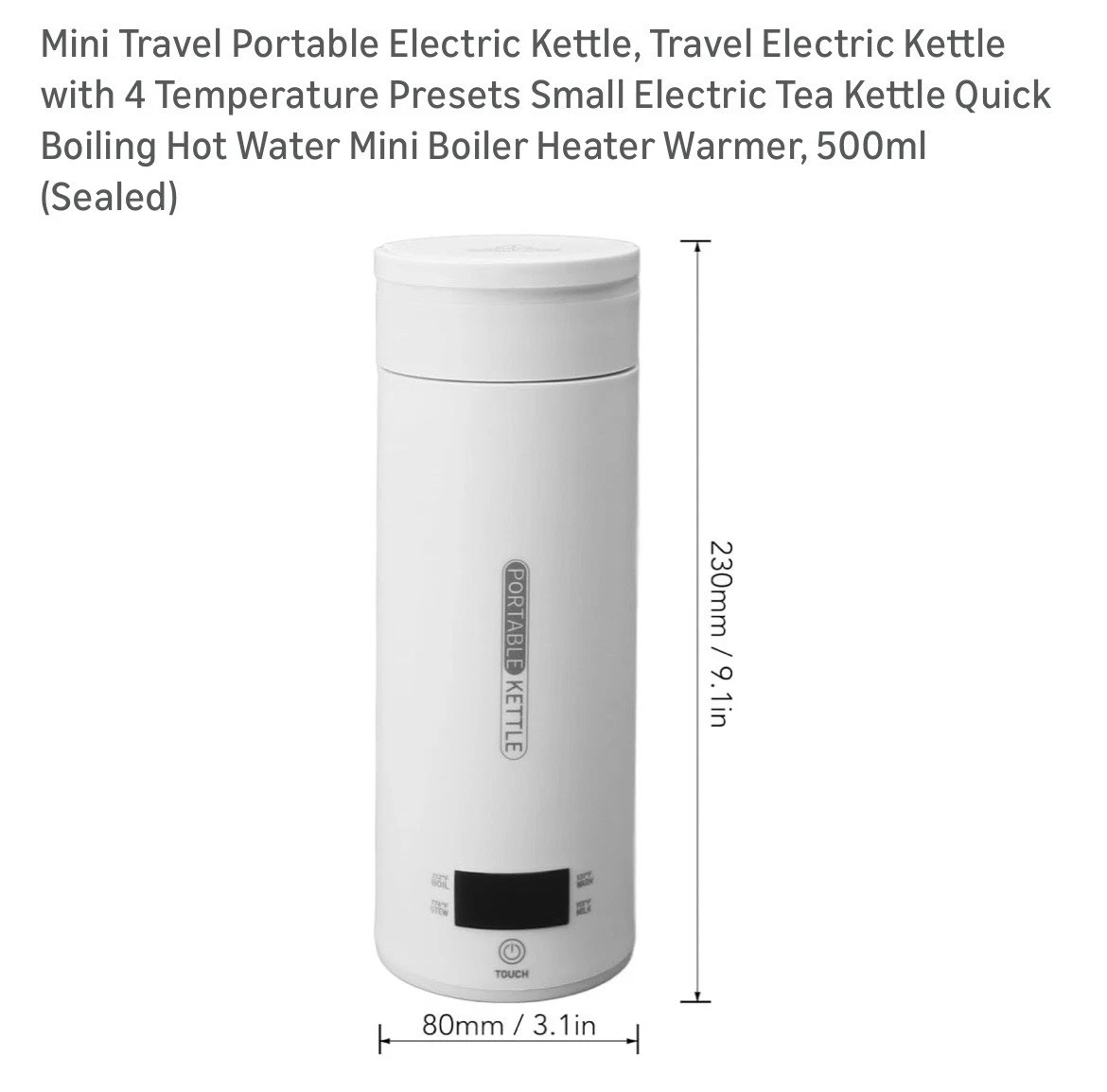 Portable Electric Kettle SY-618 300W Travel Kettle Touch Control