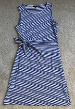 Talbots Petite Small Blue Striped Dress