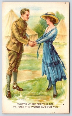 Worth While Fighting For To Make The World Safe For You Vintage Postcard