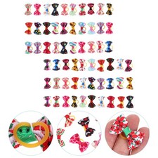  60Pcs Dog Hair Bands Party Puppy Bows Dog Hair Tie Elastic Dog Bow Dog Decor