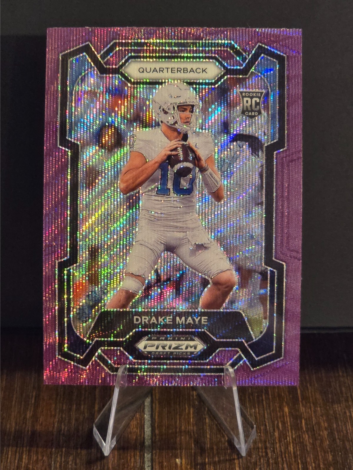Drake Maye 2024 Prizm Draft Picks RC #103 Purple Wave Tar heels / Patriots