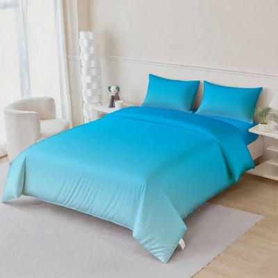 3D Simple Gradient Blue Background Quilt Cover Set Bedding Sets Pillowcases