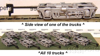 HO train RIVAROSSI 10 Commonwealth TRUCKS w/coupler SIL