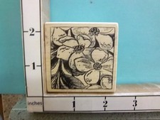 Magenta Periwinkle Flower Impression 19008 I Lined rubber stamps 19O