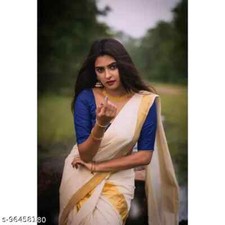 Indian Traditional kerala sarees/onam sarees/golden border kasavu sarees