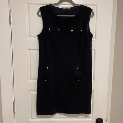 Tory Burch Womens Knit Sheath Dress Navy Size Large