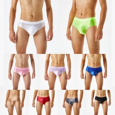 Mens Satin Glossy Wet Look Knickers Briefs Underwear Panties Underpants 7 Colour