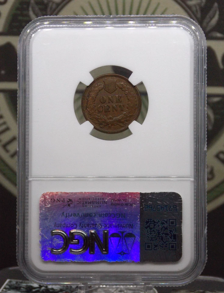 1870 Indian Head Cent Penny 1c NGC AU55 BN #003 About Uncirculated ECC&C, Inc. - Image 4 of 4