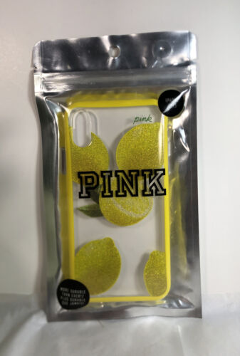 Victorias Secret PINK Clear IPHONE X/XS GLITTER LEMON PHONE CASE NEW - Picture 5 of 9