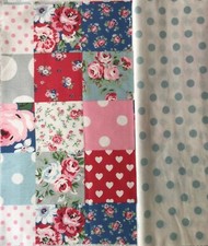 Cath Kidston Patchwork & Spots 2 * 50cm bundle Lightweight cotton Fabric new