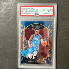 2020-21 Panini Select #98 Kenyon Martin Jr. Signed Card AUTO PSA Slabbed RC Rock