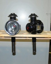 Coppia lampade da carrozza trainate da cavalli 12 volt inox TAGLIA PONY 