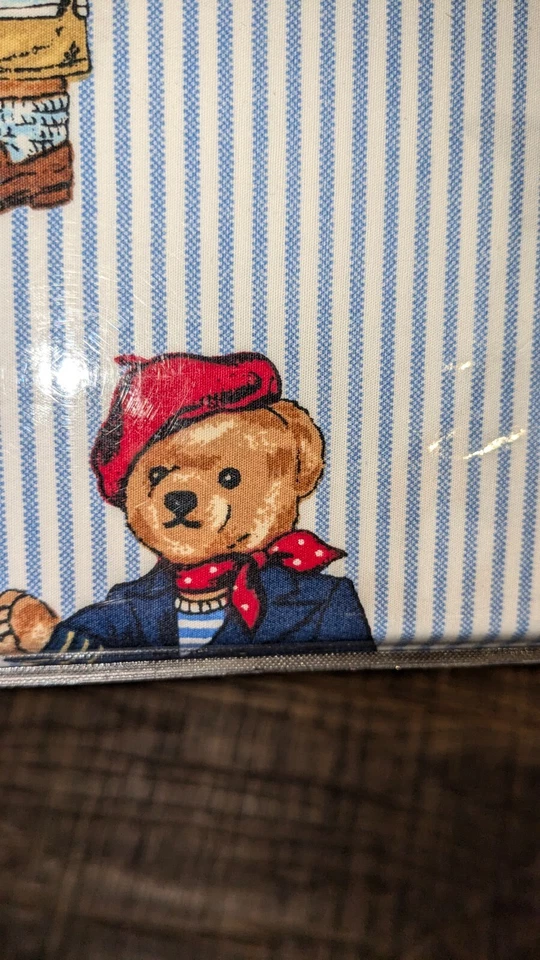 Nuevo con etiquetas Nuevo Juego de sábanas Polo RL versión 2024 para hombre Polo Bear en azul Oxford a rayas Foto 4 de 4