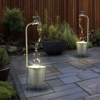 Solardeko Wasserhahn Gartenlampe Led Dekoleuchte AußEnlampe Silber H 62 Cm 2X