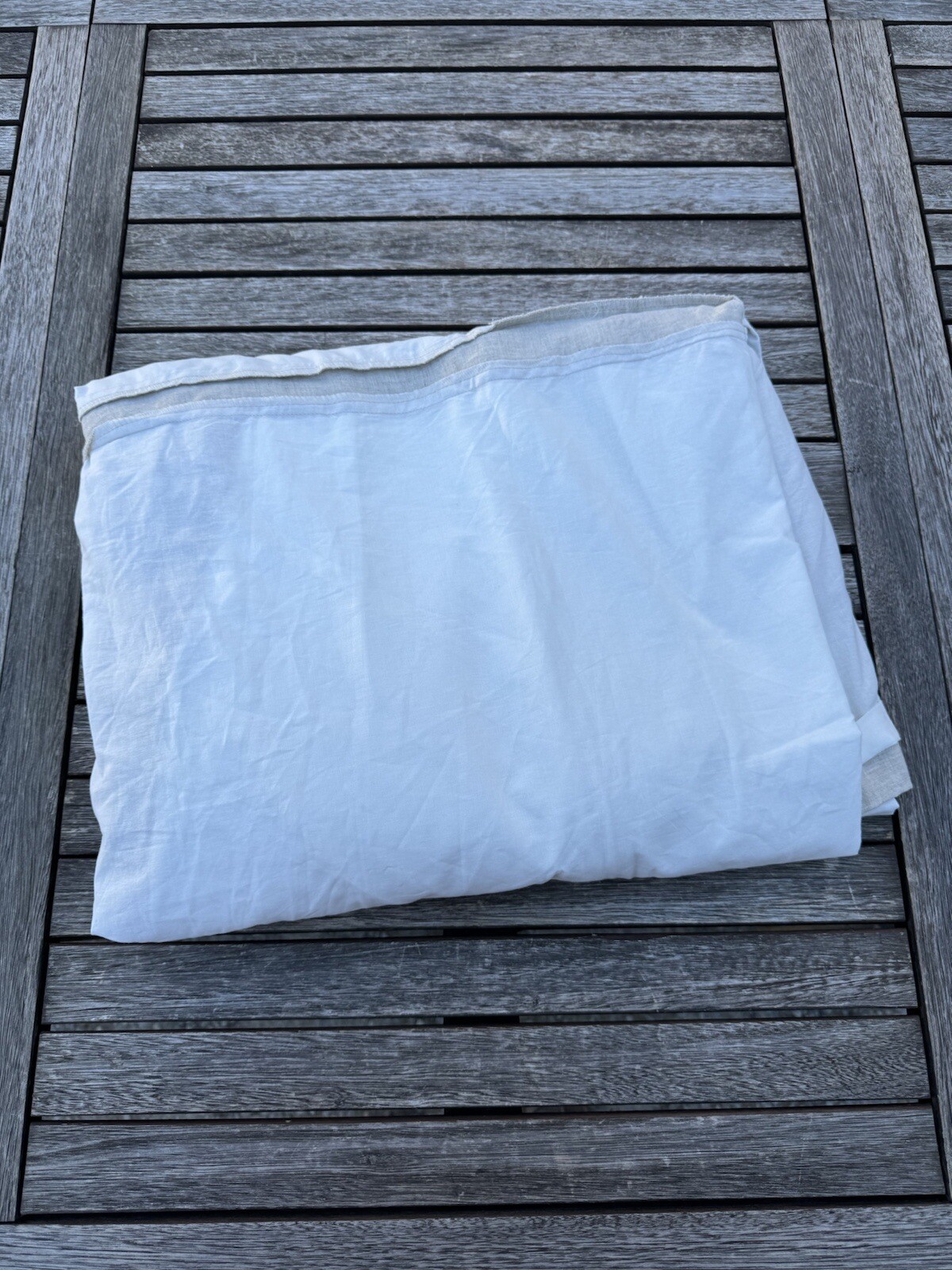 Pottery Barn Belgian Flax Linen Bed Skirt With Side Pleats Flax White