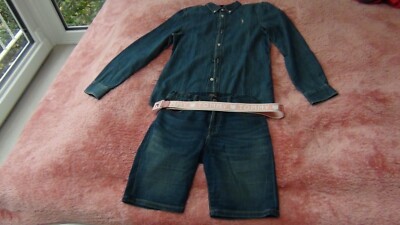 Ralph Lauren Jeanshemd  Gr 150 mit Kurze Hose Gr 150 12Jahre mit Tommy Gürtel