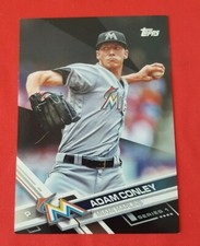 2017 Topps Series 1 #163 Adam Conley Black Paper Parallel #34/66 Miami Marlins