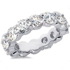 4.51 carat Round Diamond Platinum Eternity Band Sz 5.5 Ring F color VS 15 x .30