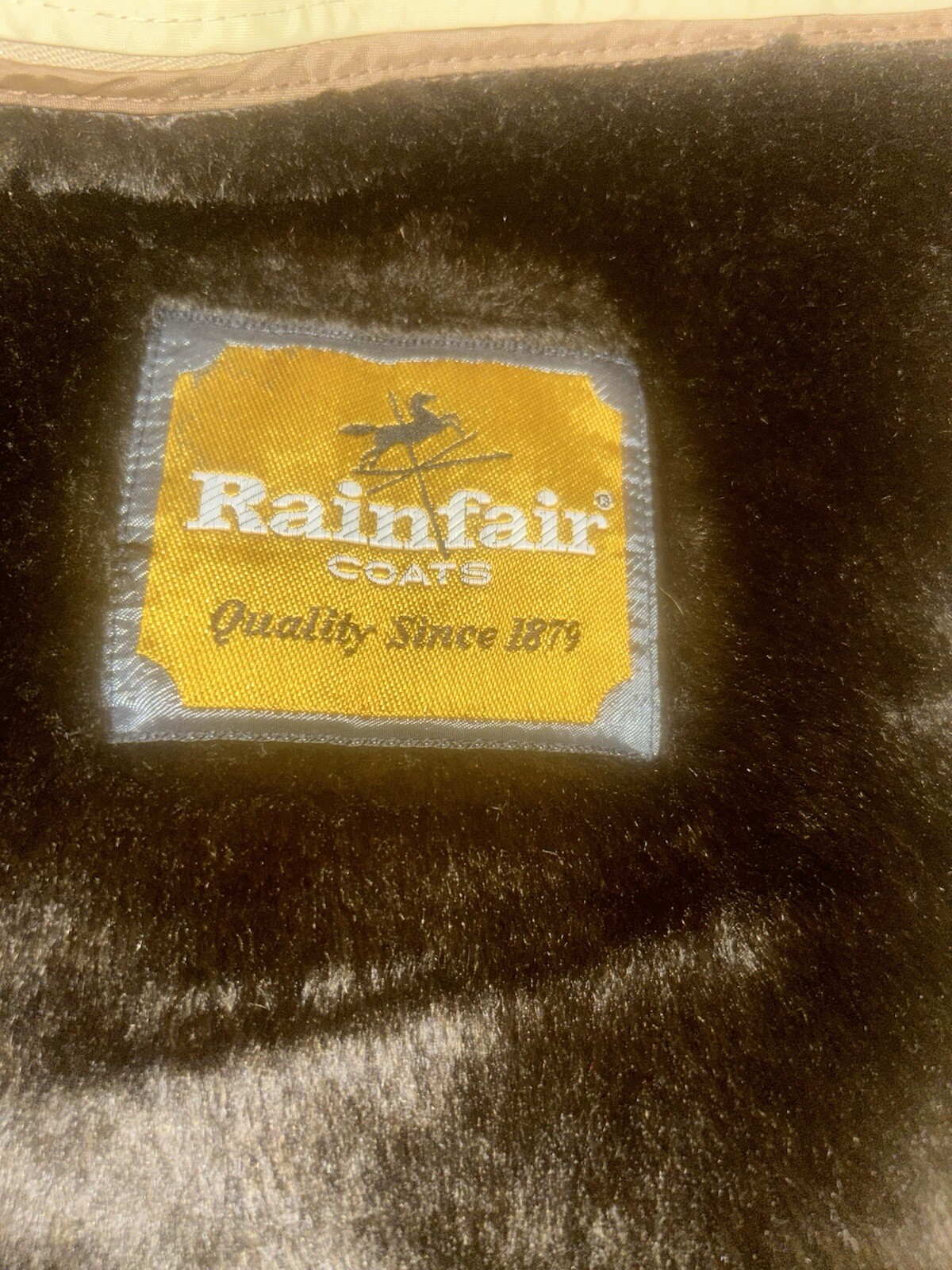 Rainfair Rain Trench Coat Mens Size 42 Khaki Brown Fleece Zip In Liner