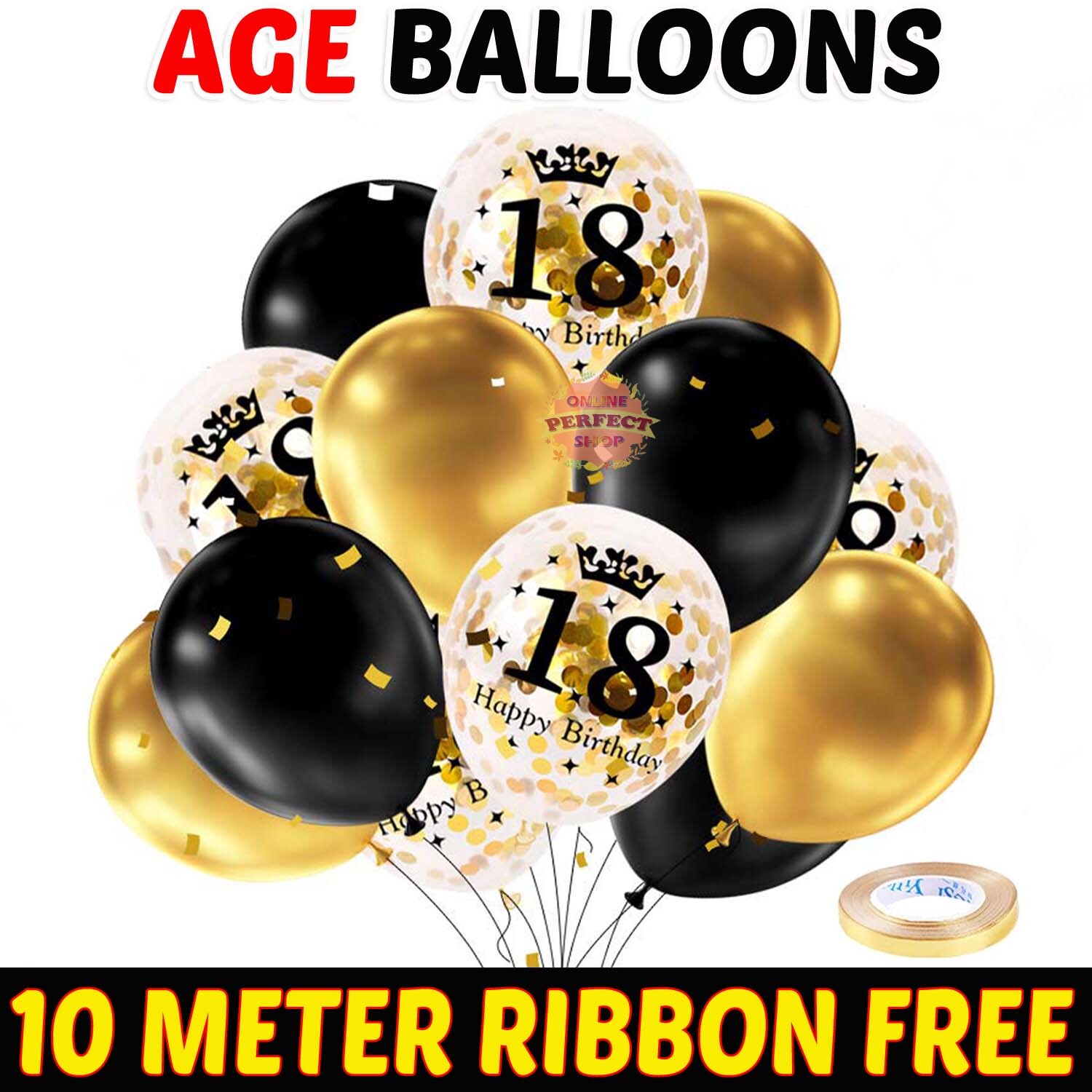 PINK BLUE Age Birthday Balloons 16th 18th 21st 30th 40th Birthday