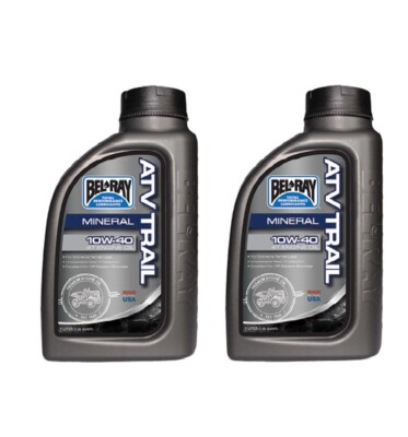 Bel-Ray ATV Trail Mineral 2 Pack 1 Liter 4T 4 Stroke Engine Oil 10W-40 10W40