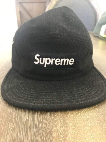 SUPREME Loro Piana Capolavoro Wool Camp Hat Cap Black Box Logo Adjustable - Picture 1 of 2