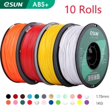 eSUN -Wholesale- 10 Rolls ABS+ Filament 1.75mm High Toughness 1KG For 3D Printer
