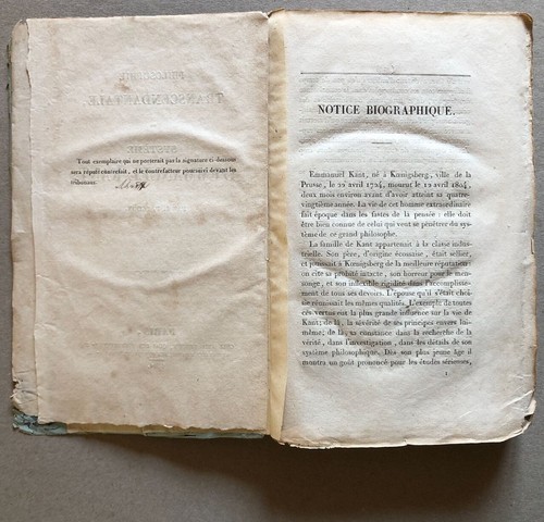 Schön — Philosophie transcendantale ou système d'Emmanuel Kant — Ledoux — 1831. - Picture 4 of 13