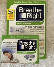 Breathe Right Extra Strength Nasal Strips 72 CLEAR Strips