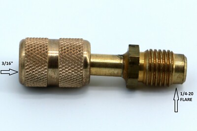 3/16'' to 1/4-20 Flare Economy Adapter for AC #3040