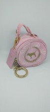 NEW Victoria's Secret PINK Dog 86 Mini Round Coin Change Purse Keychain RARE