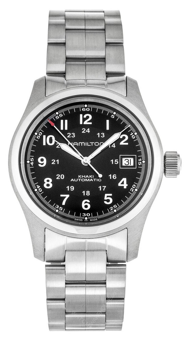 ハミルトンH70455133 38mm Khaki Field Auto - Dial color:Black - H70455133 | Hamilton Watch