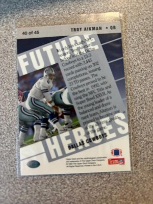1993 Upper Deck Future Heroes Troy Aikman #40 of 45 HOF Dallas