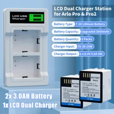2-Pack Rechargeable Battery and Dual Charging Station, for Arlo Pro Arlo Pro 2