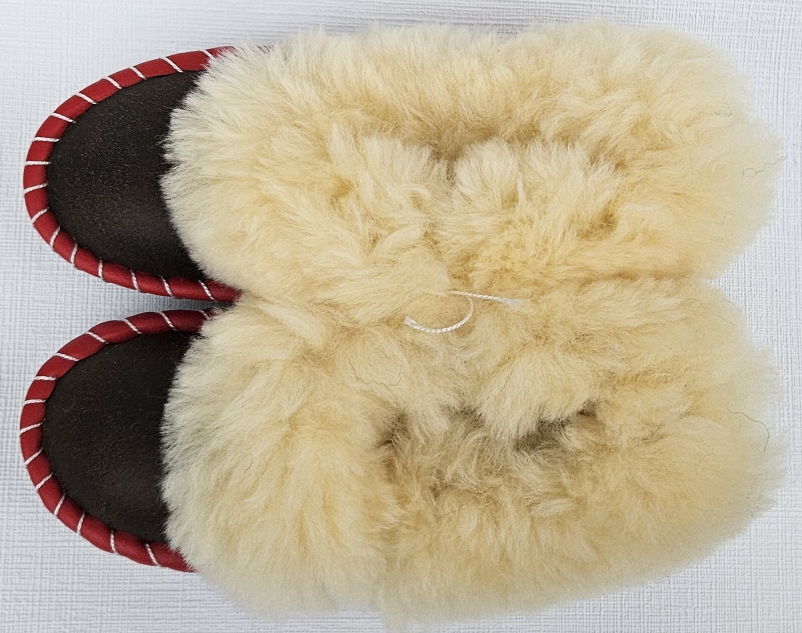 APL PELLICCIA DI AGNELLO PANTOFOLE CALDE taglia 31 NUOVE pelle di pecora pelle fatte a mano marrone (5g.23)